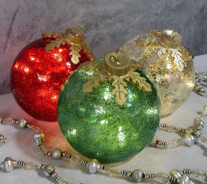 🎅🎄 Glass Tabletop Christmas Ornaments (Set of 3)🔔🎁