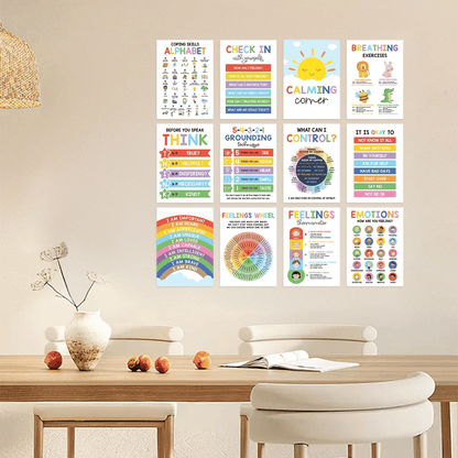 🔥❤️12 Pcs Calming Corner Posters