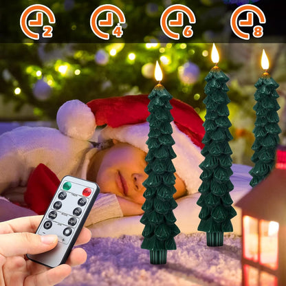 🎁🎄 Flameless Christmas Tree Candles with Remote Timer🎄