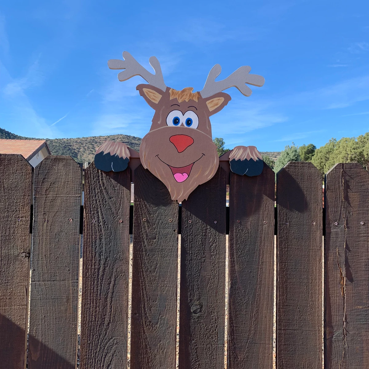 🖤 Black Friday Sale-Only$9.99!! Christmas Fence Peeker Outdoor Decor 🎅