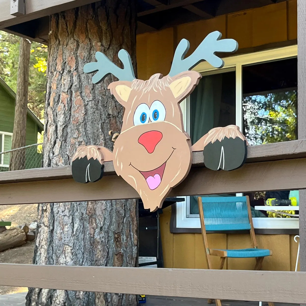 🖤 Black Friday Sale-Only$9.99!! Christmas Fence Peeker Outdoor Decor 🎅