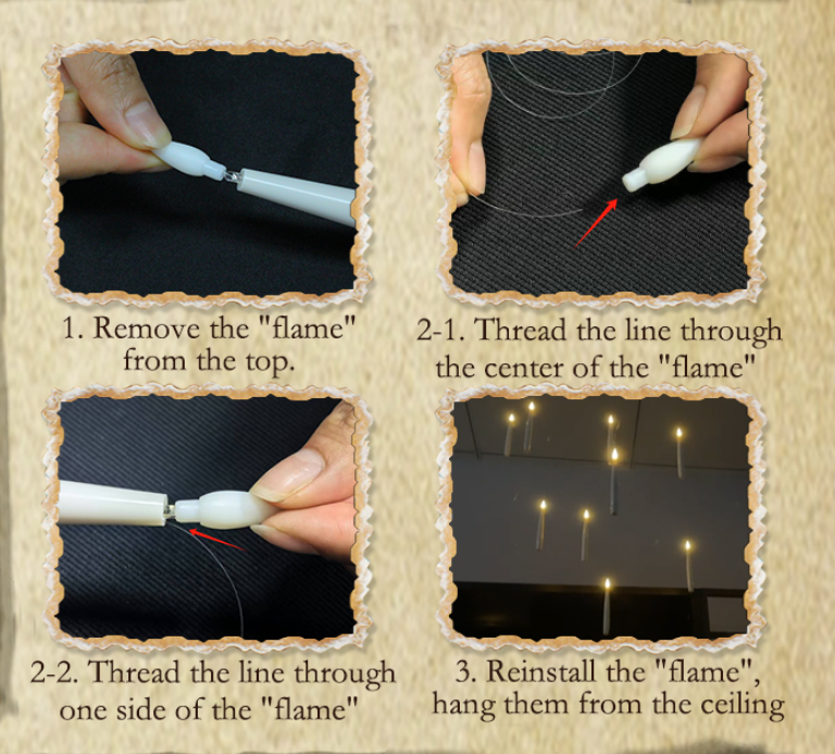 🎄✨ Floating Christmas Candles with Magic Wand Remote ✨